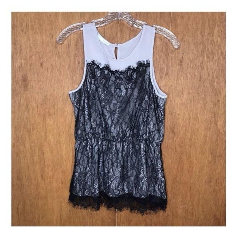 NEW Maurice’s Black S Floral Lace Sleeveless Top
